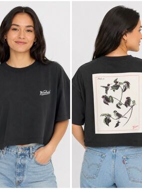 Woolrich Cropped Botanical Bird Tee / Tshirt